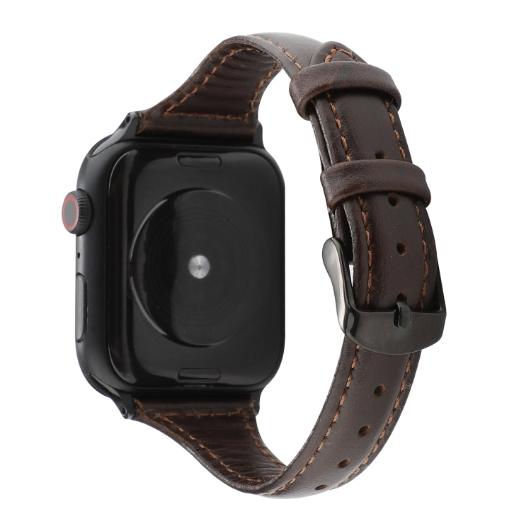 Crazy Horse Texture Genuine Leather Strap, For Apple Watch Series 7 41mm / 6 & SE & 5 & 4 40mm / 3 & 2 & 1 38mm, For Apple Watch Series 8&7 41mm / SE 2&6&SE&5&4 40mm / 3&2&1 38mm��������������������������������������������������������������������������...