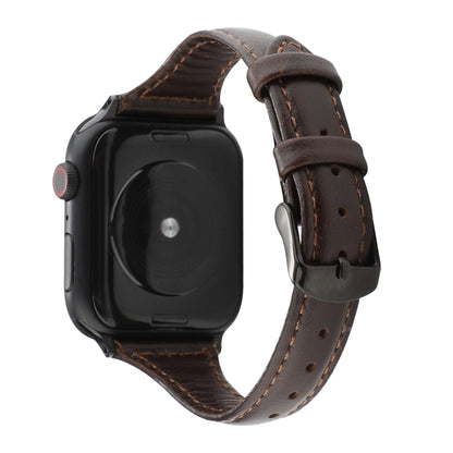 Crazy Horse Texture Genuine Leather Strap, For Apple Watch Series 7 41mm / 6 & SE & 5 & 4 40mm / 3 & 2 & 1 38mm, For Apple Watch Series 8&7 41mm / SE 2&6&SE&5&4 40mm / 3&2&1 38mm��������������������������������������������������������������������������...