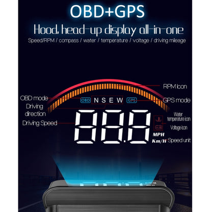 M11 Car OBD2 + GPS Mode Head-up Display HUD Overspeed / Speed / Water Temperature Alarm, M11