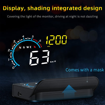 M12 OBD2 + GPS Mode Car Head-up Display HUD Overspeed / Speed / Water Temperature / Low Voltage / Fault Alarm, M12