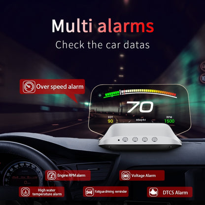 C3 OBD2 + GPS Mode Car Head-up Display HUD Overspeed / Speed / Water Temperature Too High / Voltage Too Low / Engine Failure Alarm / Fatigue Driving Reminder / Navigation Function, C3
