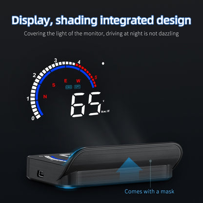 M13 Plus OBD2 + GPS Mode Car Head-up Display HUD Overspeed / Speed / Water Temperature Alarm, M13 Plus