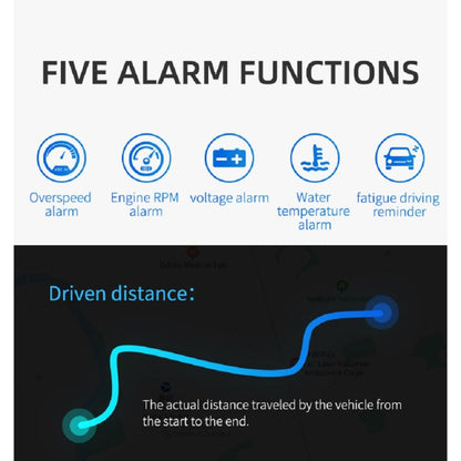 M13 Plus OBD2 + GPS Mode Car Head-up Display HUD Overspeed / Speed / Water Temperature Alarm, M13 Plus