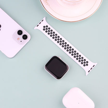 Elastic Silicone Watchband For Apple Watch Series 6 & SE & 5 & 4 40mm / 3 & 2 & 1 38mm, Length:150mm, 150mm (Black White), 150mm (Grey Black), 150mm (Light Pink White), 150mm (Black Red)