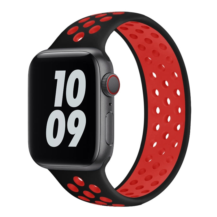 Elastic Silicone Watchband For Apple Watch Series 6 & SE & 5 & 4 40mm / 3 & 2 & 1 38mm, Length:150mm, 150mm (Black White), 150mm (Grey Black), 150mm (Light Pink White), 150mm (Black Red)