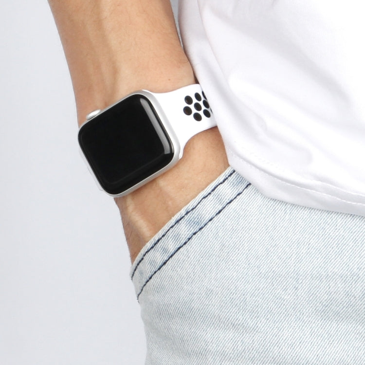 Elastic Silicone Watchband For Apple Watch Series 6 & SE & 5 & 4 44mm / 3 & 2 & 1 42mm, 150mm (Black White), 150mm (Light Pink White), 150mm (Blue White), 160mm (Light Pink White)