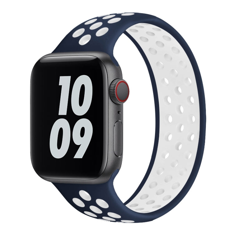 Elastic Silicone Watchband For Apple Watch Series 6 & SE & 5 & 4 44mm / 3 & 2 & 1 42mm, 150mm (Black White), 150mm (Light Pink White), 150mm (Blue White), 160mm (Light Pink White)