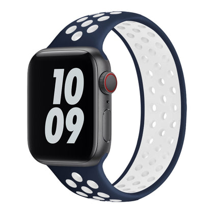 Elastic Silicone Watchband For Apple Watch Series 6 & SE & 5 & 4 44mm / 3 & 2 & 1 42mm, 150mm (Black White), 150mm (Light Pink White), 150mm (Blue White), 160mm (Light Pink White)