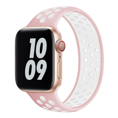 Elastic Silicone Watchband For Apple Watch Series 6 & SE & 5 & 4 44mm / 3 & 2 & 1 42mm, 150mm (Black White), 150mm (Light Pink White), 150mm (Blue White), 160mm (Light Pink White)