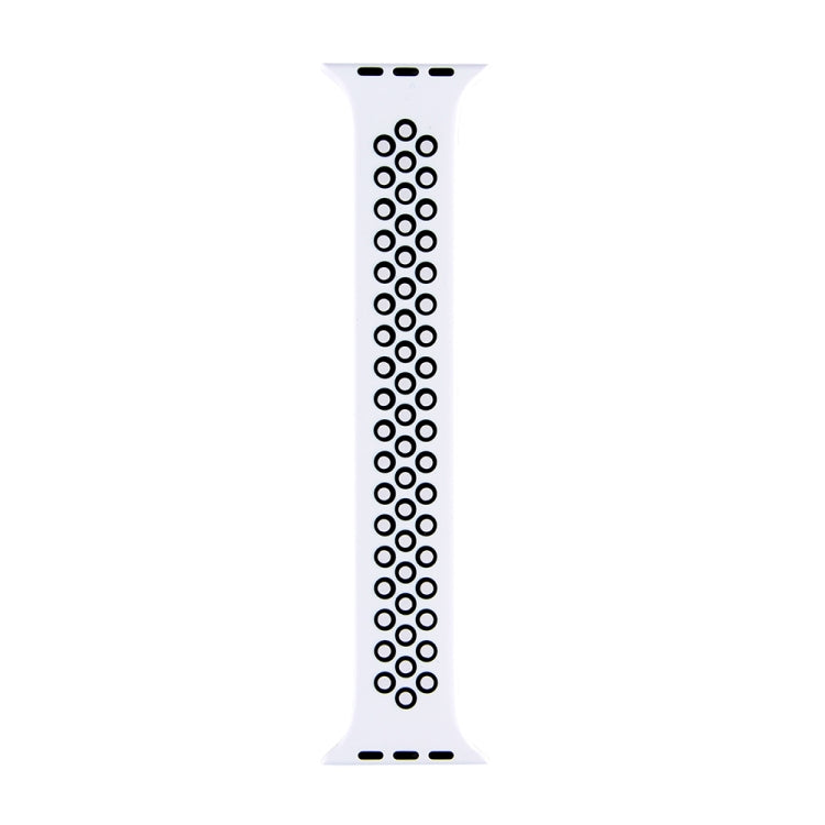 Elastic Silicone Watchband For Apple Watch Series 6 & SE & 5 & 4 40mm / 3 & 2 & 1 38mm, Length: 160mm, 160mm (White Black), 160mm (Black), 160mm (Black Yellow), 160mm (Black Grey), 160mm (Red Black), 160mm (Black White), 160mm (Black Red)��������������...
