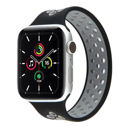 Elastic Silicone Watchband For Apple Watch Series 6 & SE & 5 & 4 40mm / 3 & 2 & 1 38mm, Length: 160mm, 160mm (White Black), 160mm (Black), 160mm (Black Yellow), 160mm (Black Grey), 160mm (Red Black), 160mm (Black White), 160mm (Black Red)              ...