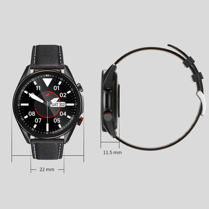 M98 1.28 inch IPS Color Screen IP67 Waterproof Smart Watch, Support Sleep Monitor / Heart Rate Monitor / Bluetooth Call, Style:Leather Strap, Leather Strap(Silver), Leather Strap(Black)