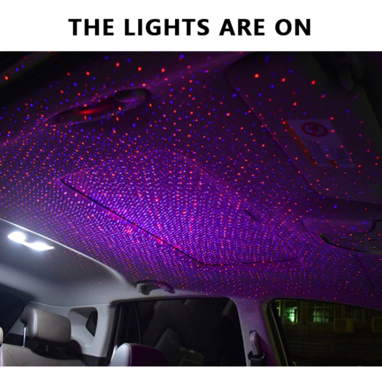 Car Two-color USB Star Dome Light Atmosphere Laser Projection Decorative Light, Constantly Bright Version, Constantly Bright (Red Blue), Constantly Bright (Red Green)