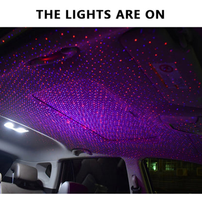 Car Two-color USB Star Dome Light Atmosphere Laser Projection Decorative Light, Constantly Bright Version, Constantly Bright (Red Blue), Constantly Bright (Red Green)