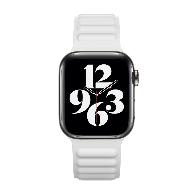 Silicone Magnetic Chain Watchband For Apple Watch Series 6 & SE & 5 & 4 40mm / 3 & 2 & 1 38mm, For Apple Watch Series 7 41mm / 6 & SE & 5 & 4 40mm / 3 & 2 & 1 38mm