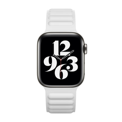 Silicone Magnetic Chain Watchband For Apple Watch Series 6 & SE & 5 & 4 40mm / 3 & 2 & 1 38mm, For Apple Watch Series 7 41mm / 6 & SE & 5 & 4 40mm / 3 & 2 & 1 38mm