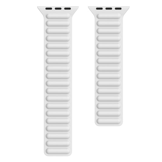 Silicone Magnetic Chain Watchband For Apple Watch Series 6 & SE & 5 & 4 40mm / 3 & 2 & 1 38mm, For Apple Watch Series 7 41mm / 6 & SE & 5 & 4 40mm / 3 & 2 & 1 38mm