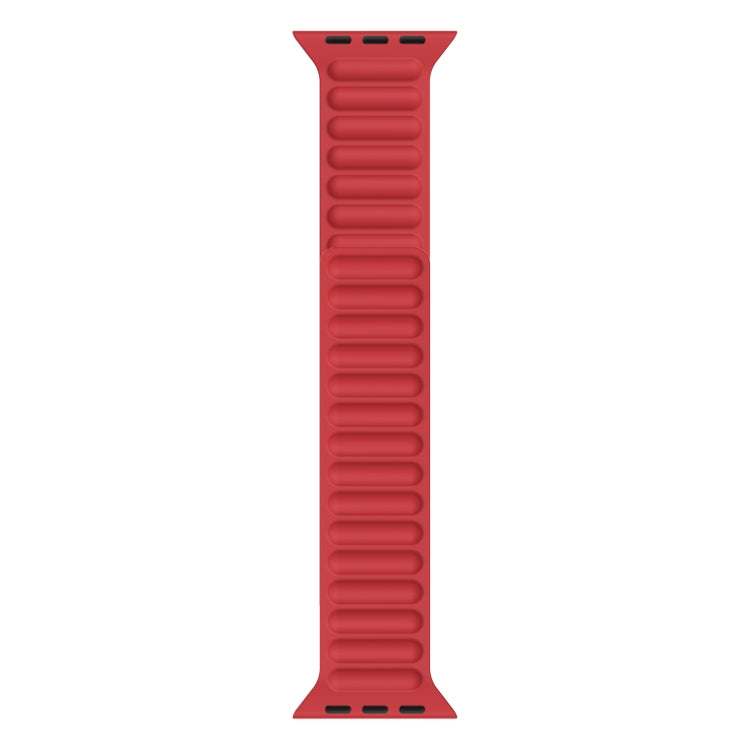 Silicone Magnetic Chain Watchband For Apple Watch Series 6 & SE & 5 & 4 44mm / 3 & 2 & 1 42mm, For Apple Watch Series 7 45mm / 6 & SE & 5 & 4 44mm / 3 & 2 & 1 42mm