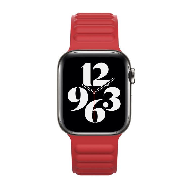 Silicone Magnetic Chain Watchband For Apple Watch Series 6 & SE & 5 & 4 44mm / 3 & 2 & 1 42mm, For Apple Watch Series 7 45mm / 6 & SE & 5 & 4 44mm / 3 & 2 & 1 42mm