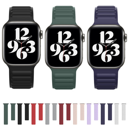 Silicone Magnetic Chain Watchband For Apple Watch Series 6 & SE & 5 & 4 44mm / 3 & 2 & 1 42mm, For Apple Watch Series 7 45mm / 6 & SE & 5 & 4 44mm / 3 & 2 & 1 42mm