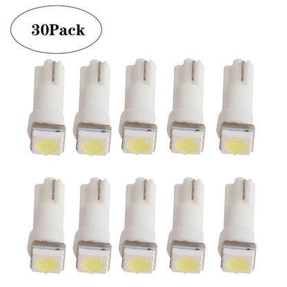 30 PCS T5 1LED SMD-5050 Car Modification LED Indicator Light White Light, A3896