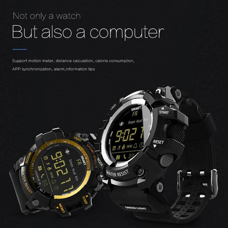 Montre intelligente Lokmat MK16 avec écran LCD, étanche jusqu'à 50 m, prise en charge des rappels d'informations / de l'appareil photo à distance / du moniteur de mouvement de marche