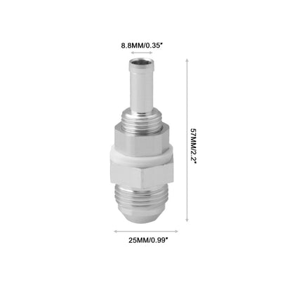 AN8 Straight to 3/8 inch Hose Barb Double Fuel Pump Tank Fitting Bulkhead Adapter Fitting, HF073-S AN8 3/8