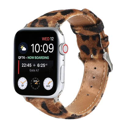 Horsehair Fluffy Leopard Print Leather Watch Strap, For Apple Watch Ultra 49mm / Series 8&7 45mm / SE 2&6&SE&5&4 44mm / 3&2&1 42mm, For Apple Watch Series 8&7 41mm / SE 2&6&SE&5&4 40mm / 3&2&1 38mm�������������������������������������������������������...