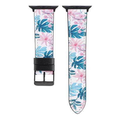 Printed Leather Watch Strap, For Apple Watch Series 7 45mm / 6 & SE & 5 & 4 44mm / 3 & 2 & 1 42mm, For Apple Watch Series 8&7 41mm / SE 2&6&SE&5&4 40mm / 3&2&1 38mm, For Apple Watch PSeries 7 41mm / 6 & SE & 5 & 4 40mm / 3 & 2 & 1 38mm�����������������...