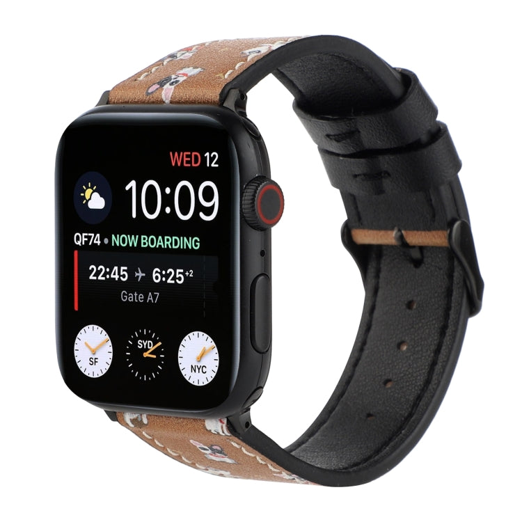 Printed Leather Watch Strap, For Apple Watch Series 7 45mm / 6 & SE & 5 & 4 44mm / 3 & 2 & 1 42mm, For Apple Watch Series 8&7 41mm / SE 2&6&SE&5&4 40mm / 3&2&1 38mm, For Apple Watch PSeries 7 41mm / 6 & SE & 5 & 4 40mm / 3 & 2 & 1 38mm�����������������...