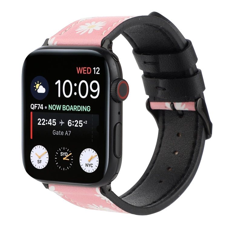 Printed Leather Watch Strap, For Apple Watch Series 7 45mm / 6 & SE & 5 & 4 44mm / 3 & 2 & 1 42mm, For Apple Watch Series 8&7 41mm / SE 2&6&SE&5&4 40mm / 3&2&1 38mm, For Apple Watch PSeries 7 41mm / 6 & SE & 5 & 4 40mm / 3 & 2 & 1 38mm�����������������...