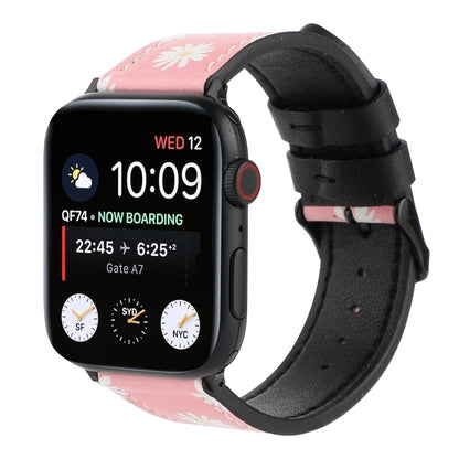 Printed Leather Watch Strap, For Apple Watch Series 7 45mm / 6 & SE & 5 & 4 44mm / 3 & 2 & 1 42mm, For Apple Watch Series 8&7 41mm / SE 2&6&SE&5&4 40mm / 3&2&1 38mm, For Apple Watch PSeries 7 41mm / 6 & SE & 5 & 4 40mm / 3 & 2 & 1 38mm�����������������...