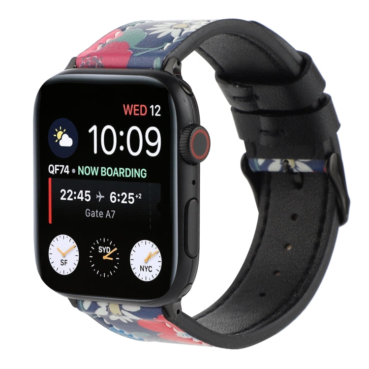 Printed Leather Watch Strap, For Apple Watch Series 7 45mm / 6 & SE & 5 & 4 44mm / 3 & 2 & 1 42mm, For Apple Watch Series 8&7 41mm / SE 2&6&SE&5&4 40mm / 3&2&1 38mm, For Apple Watch PSeries 7 41mm / 6 & SE & 5 & 4 40mm / 3 & 2 & 1 38mm�����������������...