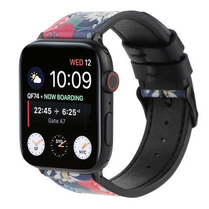 Printed Leather Watch Strap, For Apple Watch Series 7 45mm / 6 & SE & 5 & 4 44mm / 3 & 2 & 1 42mm, For Apple Watch Series 8&7 41mm / SE 2&6&SE&5&4 40mm / 3&2&1 38mm, For Apple Watch PSeries 7 41mm / 6 & SE & 5 & 4 40mm / 3 & 2 & 1 38mm�����������������...