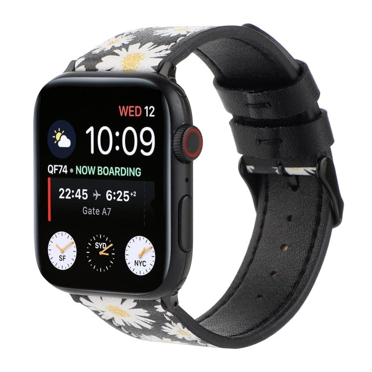 Printed Leather Watch Strap, For Apple Watch Series 7 45mm / 6 & SE & 5 & 4 44mm / 3 & 2 & 1 42mm, For Apple Watch Series 8&7 41mm / SE 2&6&SE&5&4 40mm / 3&2&1 38mm, For Apple Watch PSeries 7 41mm / 6 & SE & 5 & 4 40mm / 3 & 2 & 1 38mm�����������������...