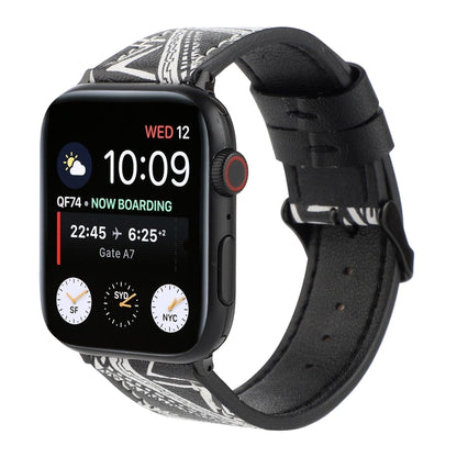 Printed Leather Watch Strap, For Apple Watch Series 7 45mm / 6 & SE & 5 & 4 44mm / 3 & 2 & 1 42mm, For Apple Watch Series 8&7 41mm / SE 2&6&SE&5&4 40mm / 3&2&1 38mm, For Apple Watch PSeries 7 41mm / 6 & SE & 5 & 4 40mm / 3 & 2 & 1 38mm�����������������...