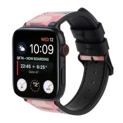Printed Leather Watch Strap, For Apple Watch Series 7 45mm / 6 & SE & 5 & 4 44mm / 3 & 2 & 1 42mm, For Apple Watch Series 8&7 41mm / SE 2&6&SE&5&4 40mm / 3&2&1 38mm, For Apple Watch PSeries 7 41mm / 6 & SE & 5 & 4 40mm / 3 & 2 & 1 38mm�����������������...