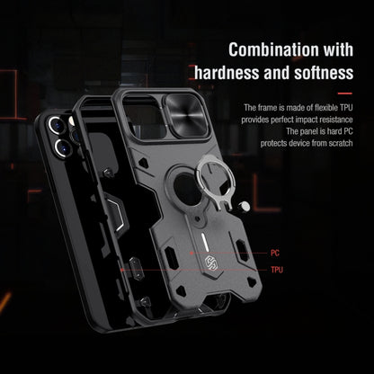 NILLKIN Shockproof CamShield Armor Protective Case with Invisible Ring Holder, For iPhone 12 Pro Max