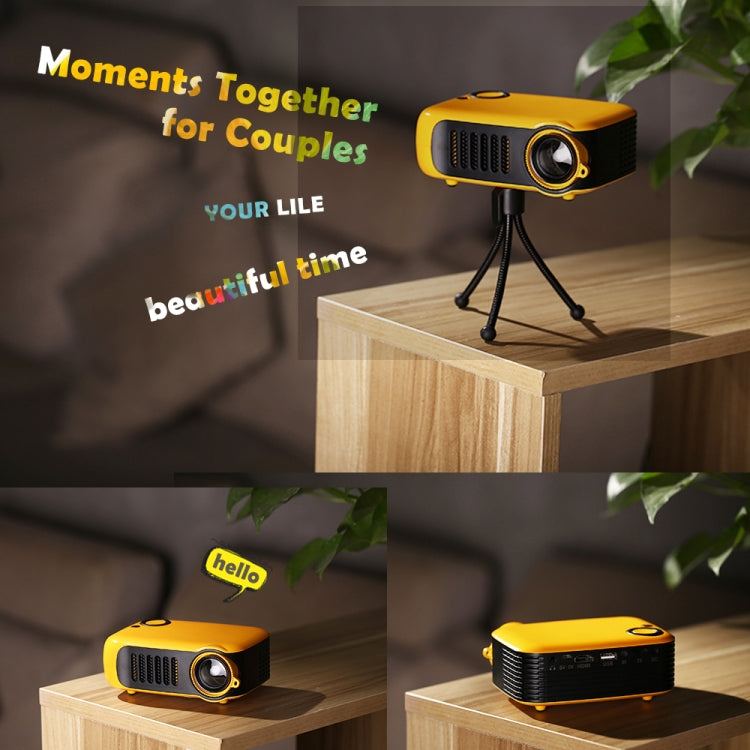 TRANSJEE A2000 320x240P 1000 ANSI Lumens Mini Home Theater HD Digital Projector, Plug Type: US Plug