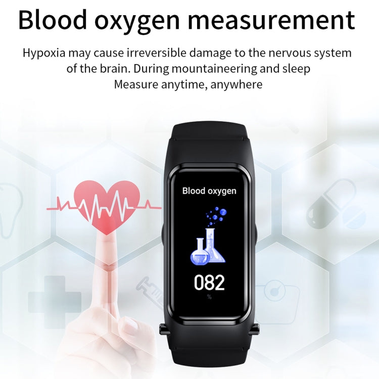 X4 1.14 inch HD Screen Bluetooth Earphone Smart Bracelet, Support Sleep Monitoring / Body Temperature Monitoring / Heart Rate Monitoring