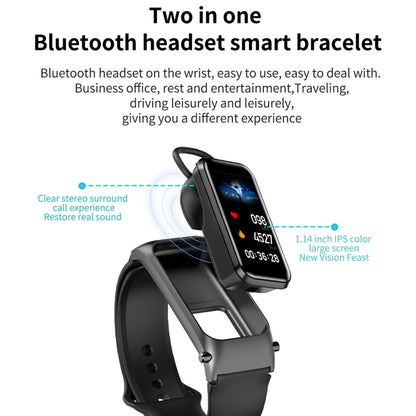 X4 1.14 inch HD Screen Bluetooth Earphone Smart Bracelet, Support Sleep Monitoring / Body Temperature Monitoring / Heart Rate Monitoring