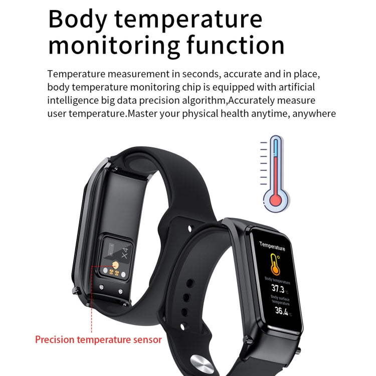 X4 1.14 inch HD Screen Bluetooth Earphone Smart Bracelet, Support Sleep Monitoring / Body Temperature Monitoring / Heart Rate Monitoring