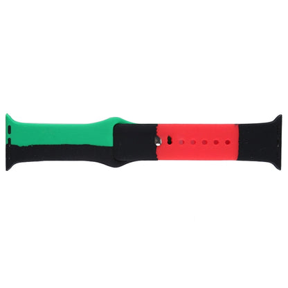Black Unity Silicone Sports Replacement Watchbands For Apple Watch Series 6 & SE & 5 & 4 40mm / 3 & 2 & 1 38mm, For Apple Watch 40mm/38mm