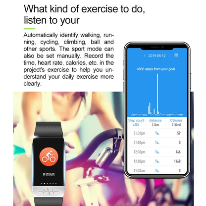 T1S 1.14 inch Screen IP67 Waterproof Smart Bracelet, Support Blood Oxygen Monitoring / Body Temperature Monitoring / Heart Rate Monitoring