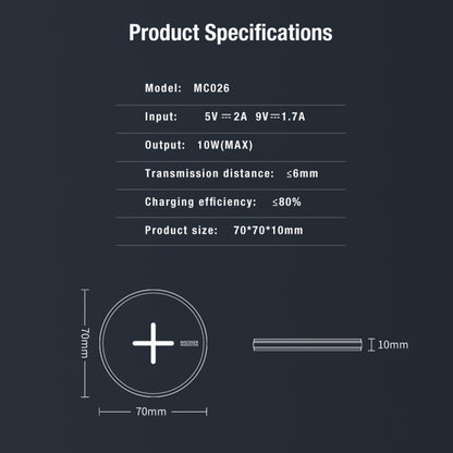 NILLKIN MC026 Portable Button Fast Charging Wireless Charger