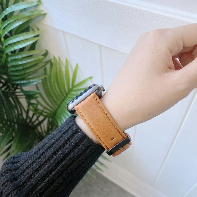 Crazy Horse Texture + Flat Texture Leather Replacement Watchbands For Apple Watch Series 6 & SE & 5 & 4 40mm / 3 & 2 & 1 38mm, For Apple Watch Series 7 41mm / 6 & SE & 5 & 4 40mm / 3 & 2 & 1 38mm���������������������������������������������������������...