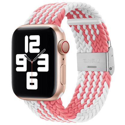 Braided + Stainless Steel Replacement Watchbands For Apple Watch Series 6 & SE & 5 & 4 40mm / 3 & 2 & 1 38mm, For Apple Watch Series 8&7 41mm / SE 2&6&SE&5&4 40mm / 3&2&1 38mm, For Apple Watch Series 7 41mm / 6 & SE & 5 & 4 40mm                        ...
