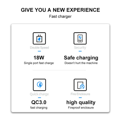 WK WP-U57 18W Speed QC3.0 Fast Charger + USB to Type-C / USB-C Data Cable