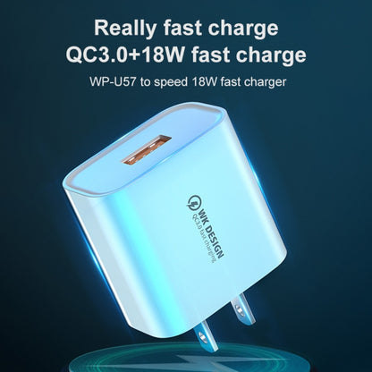 WK WP-U57 Max 18W Maxspeed QC3.0 Fast Charger +  USB to Micro USB Data Cable, US Plug, EU Plug