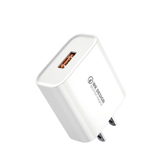 WK WP-U57 Max 18W Maxspeed QC3.0 Schnellladegerät + USB auf 8 Pin Datenkabel, US-Stecker, EU-Stecker